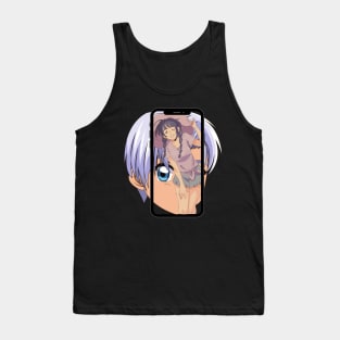 Anime Girl Cute in Phone Tank Top